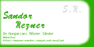 sandor mezner business card