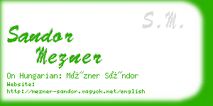 sandor mezner business card
